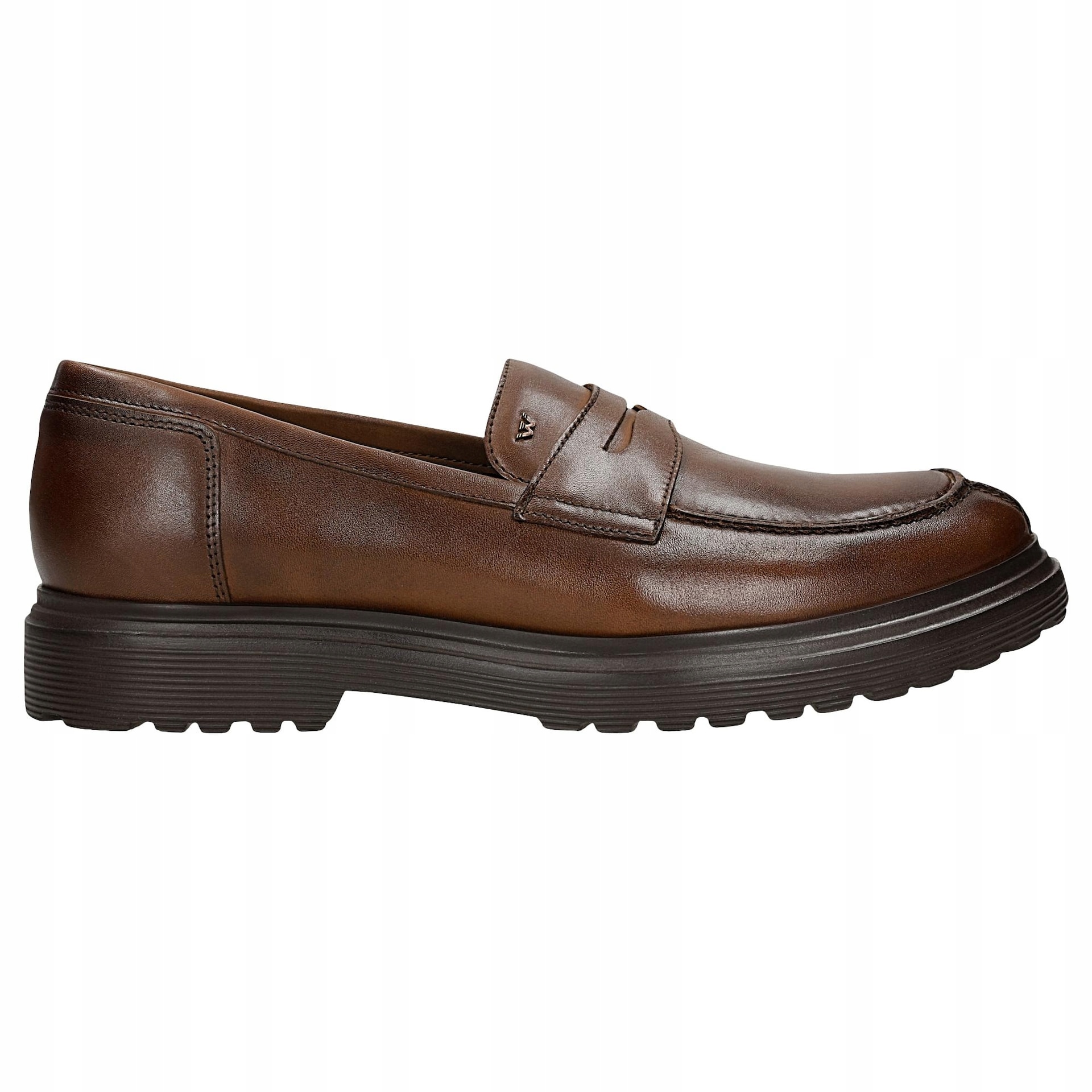 Hnědé pánské mokasíny z lícové kůže, velikost vel.