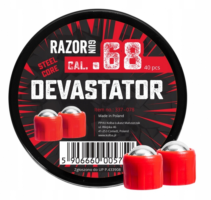 RazorGun Kule metalowe .68 Ram Steel Core Devastator 40szt