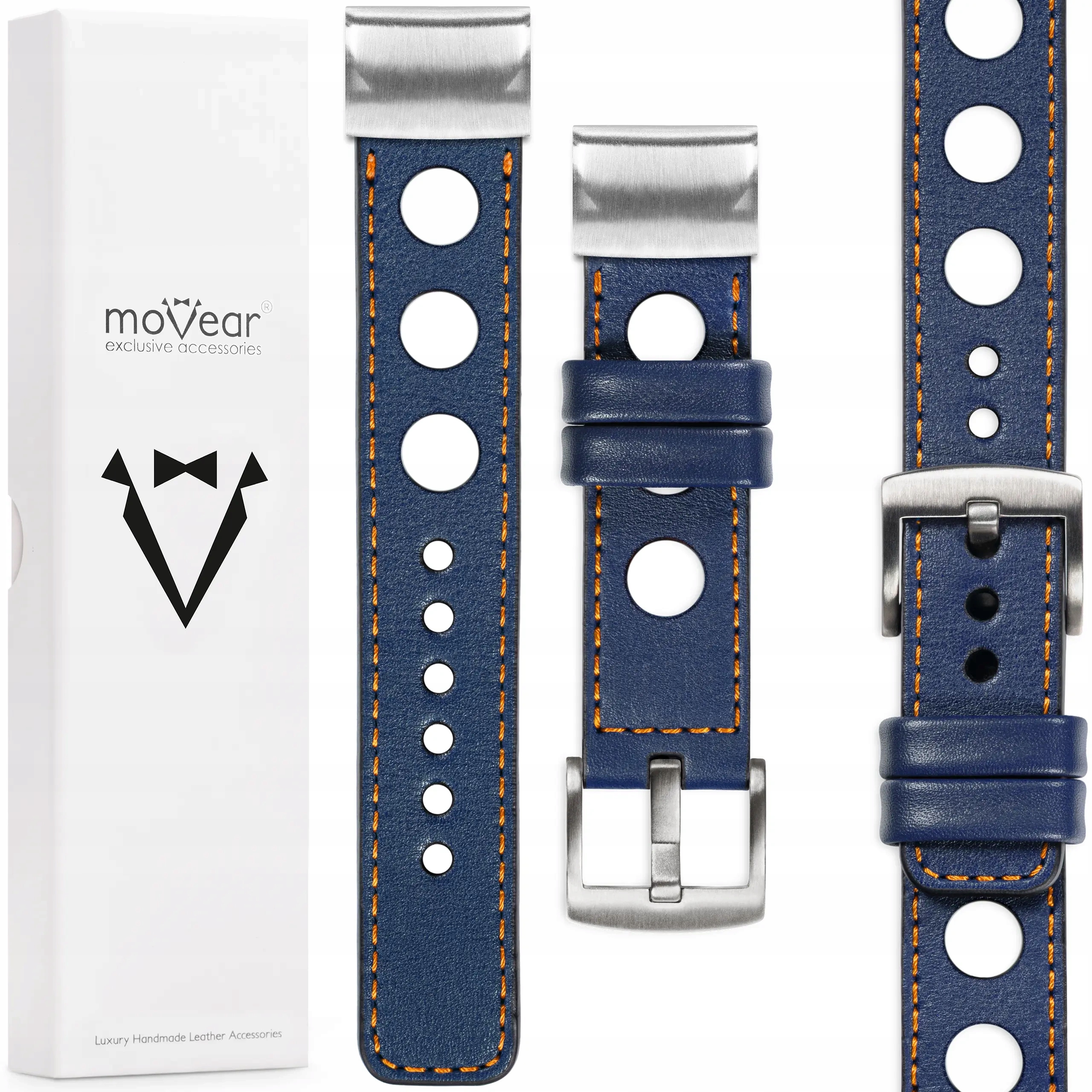 Kožený řemínek pro Garmin Fenix 8 7 6 5 Epix premium QuickFit 22 mm Movear