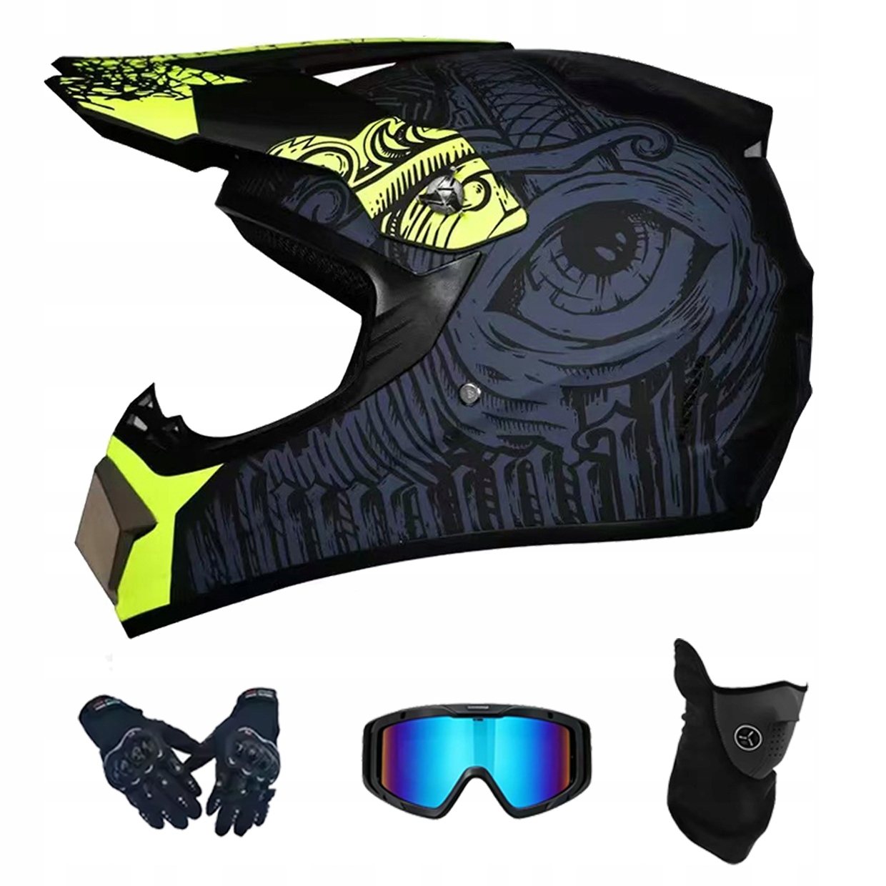 Helma Na Elektrickou Koloběžku Cross Enduro Quad Bmx Helma Brýle Rukavice L