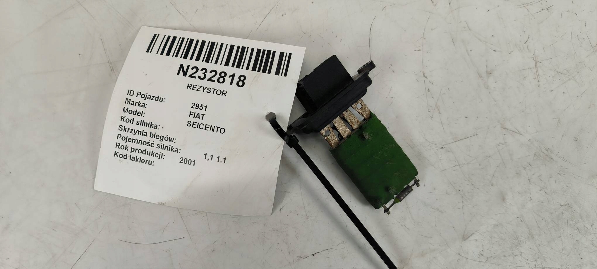 resistor, rheostat, regulator A51000100 FIAT SEICENTO