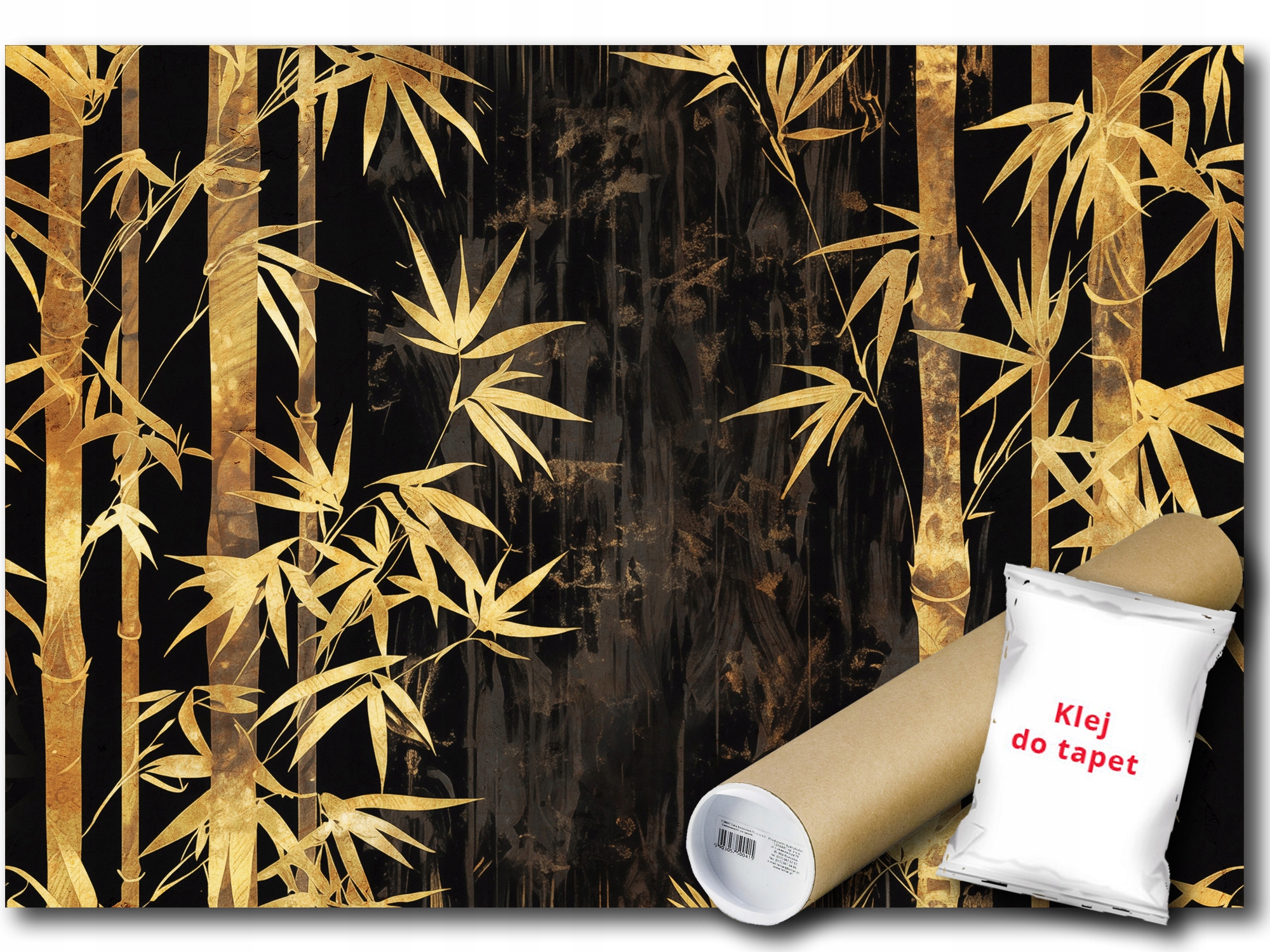 Vinylová Fototapeta Bambus Listy Rostliny Zlato Imitace Grafika 368x254