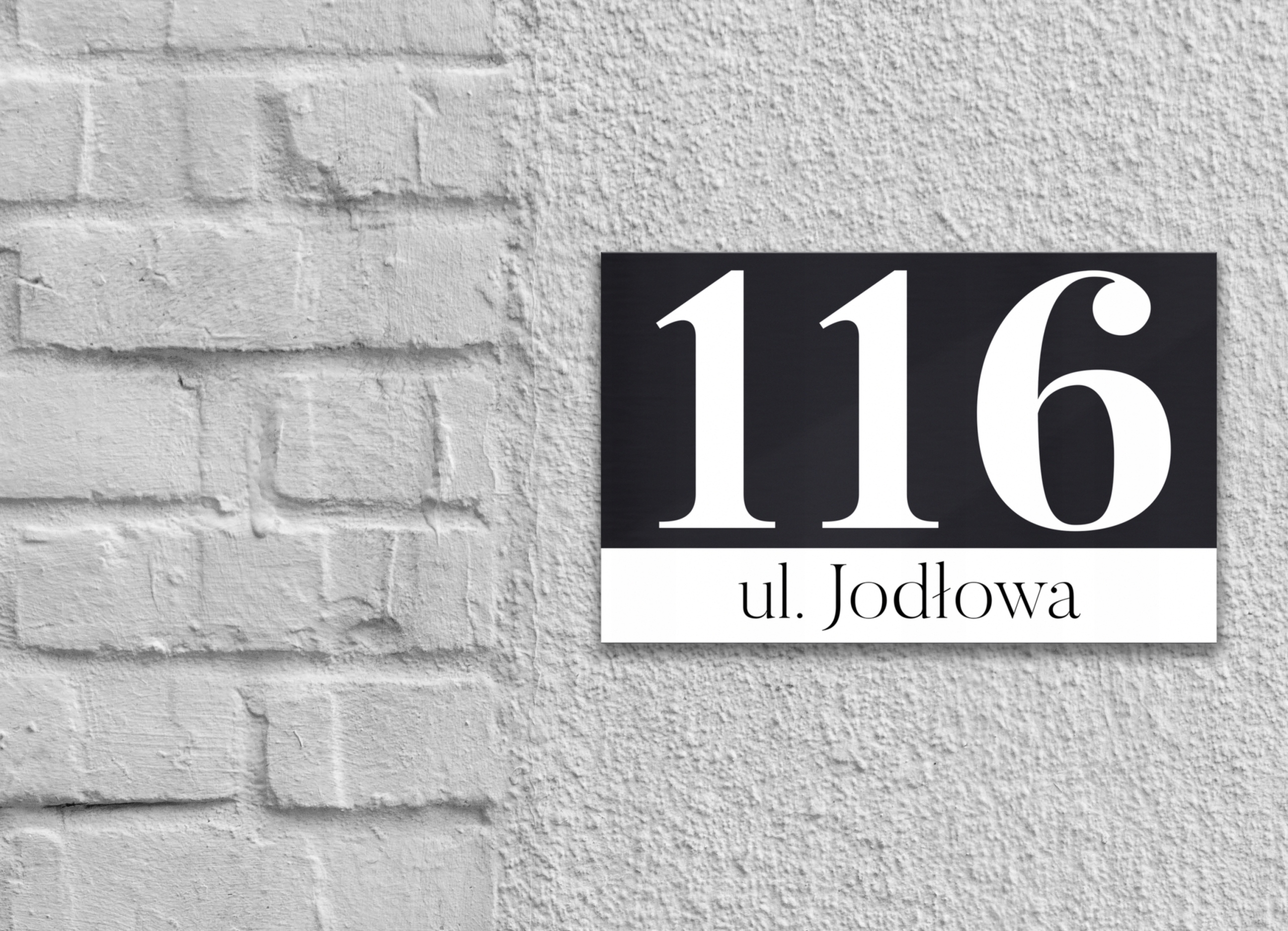 TABLICZKA na dom TABLICA Adresowa CZARNY MAT 148 Szerokość produktu 32 cm