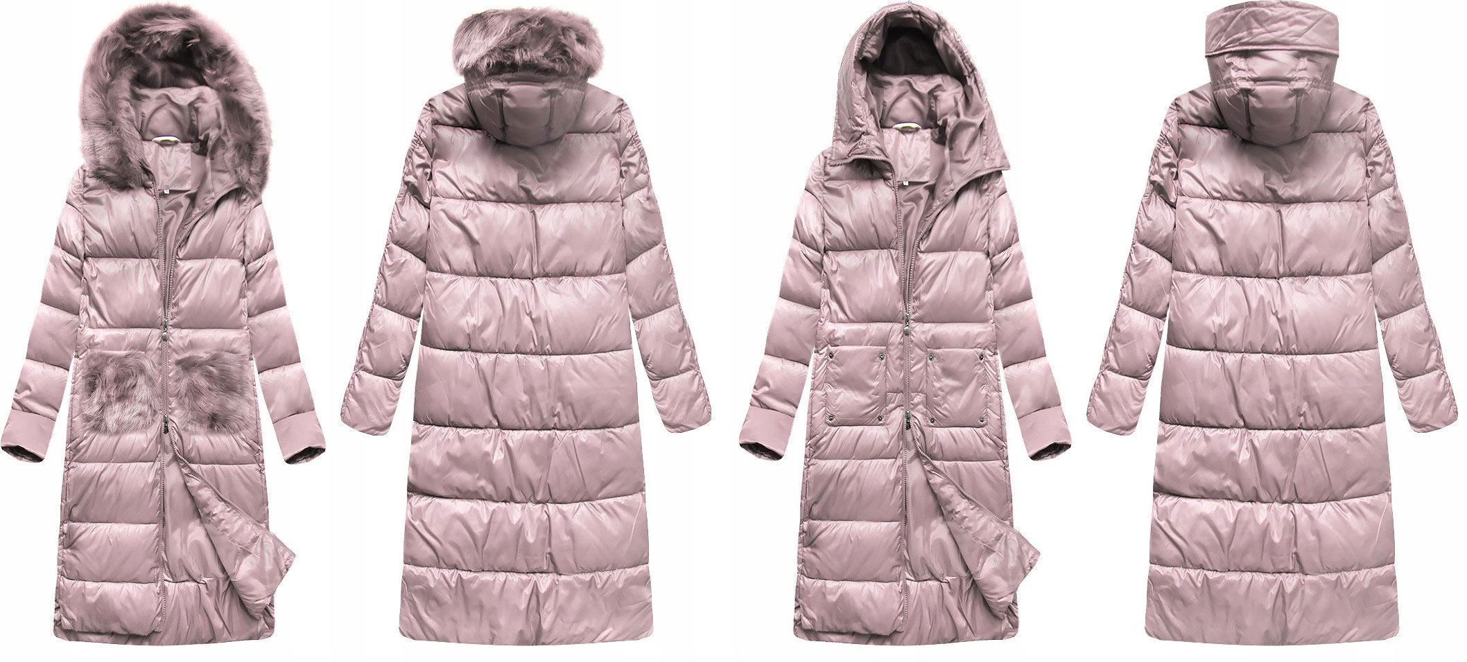 

Kurtka Płaszcz Długa Zimowa Parka Kaptur Futro S