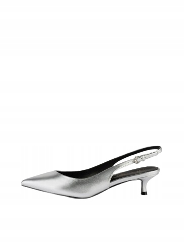 L37 Lodičky Stříbrné Lakované S Páskem 38 T7F