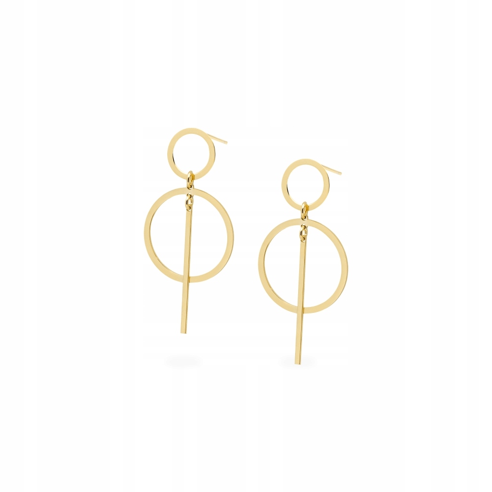 Kolczyki wiszące pozłacane Ania Kruk złote kółka srebro 925