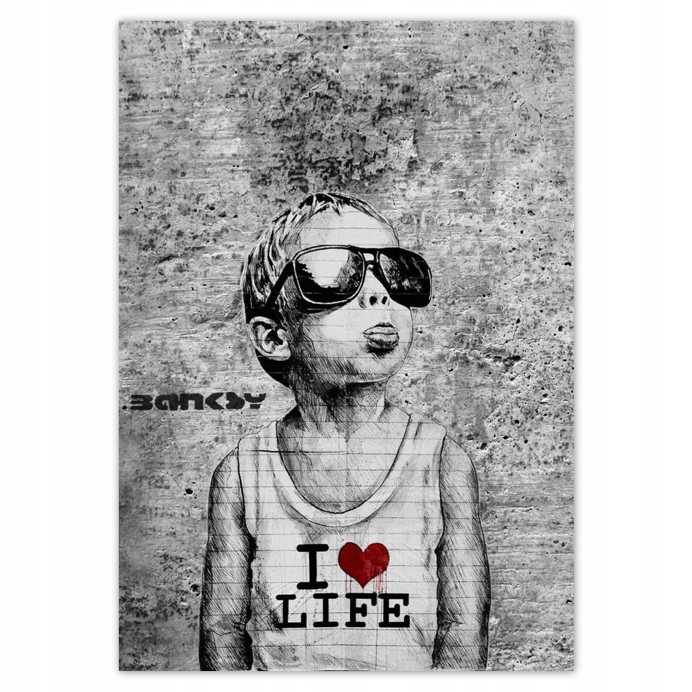 

Naklejki 70x100 I love life Banksy