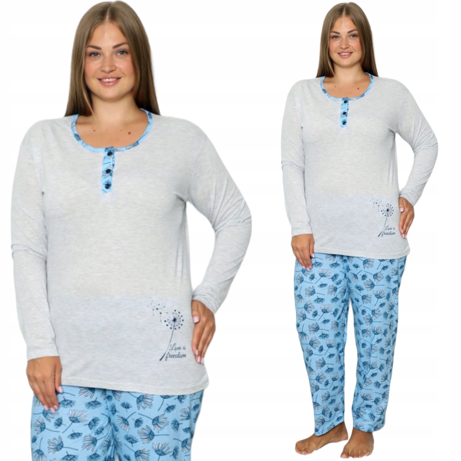 

Pizama Damska Duze Rozmiary Długi Rękaw Dlugie Sp.