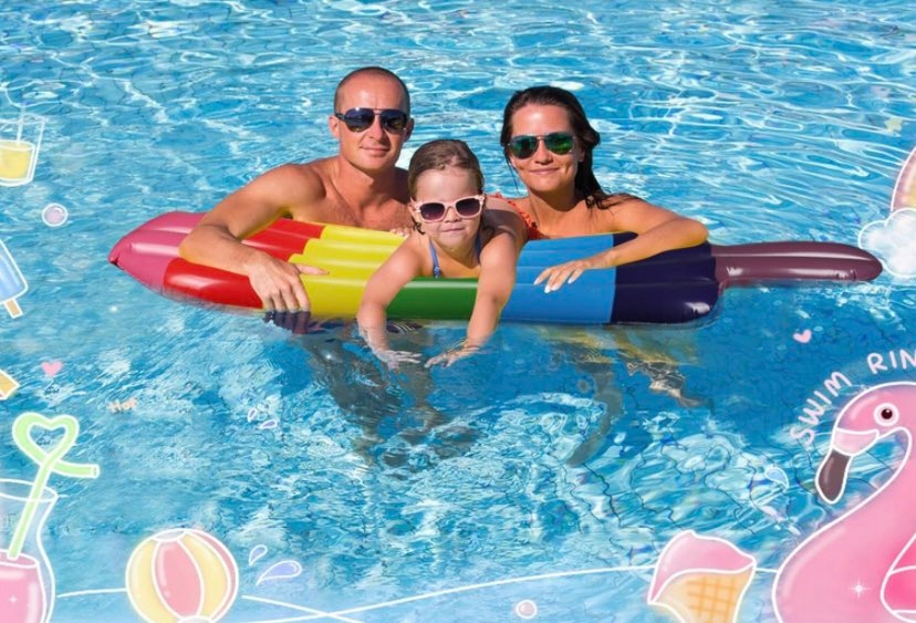 MATERAC DO PŁYWANIA LÓD TĘCZOWY DMUCHANY WODNY LEŻAK PLAŻOWY BASEN DUŻY XXL Kolor dominujący wielokolorowy