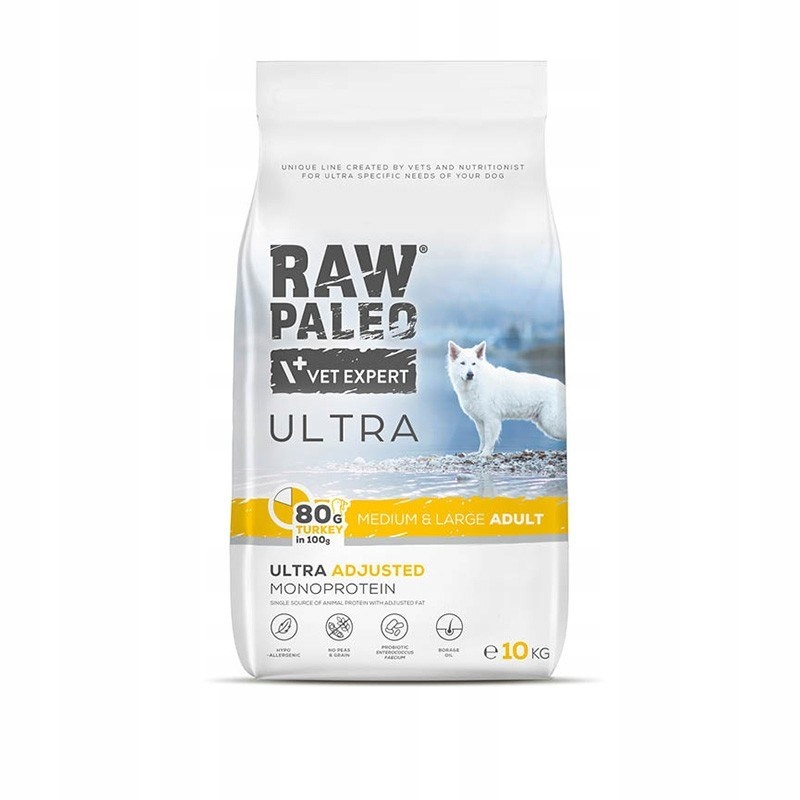 Levně VetExpert Raw Paleo Ultra Krůta Medium&Large Adult 10 kg