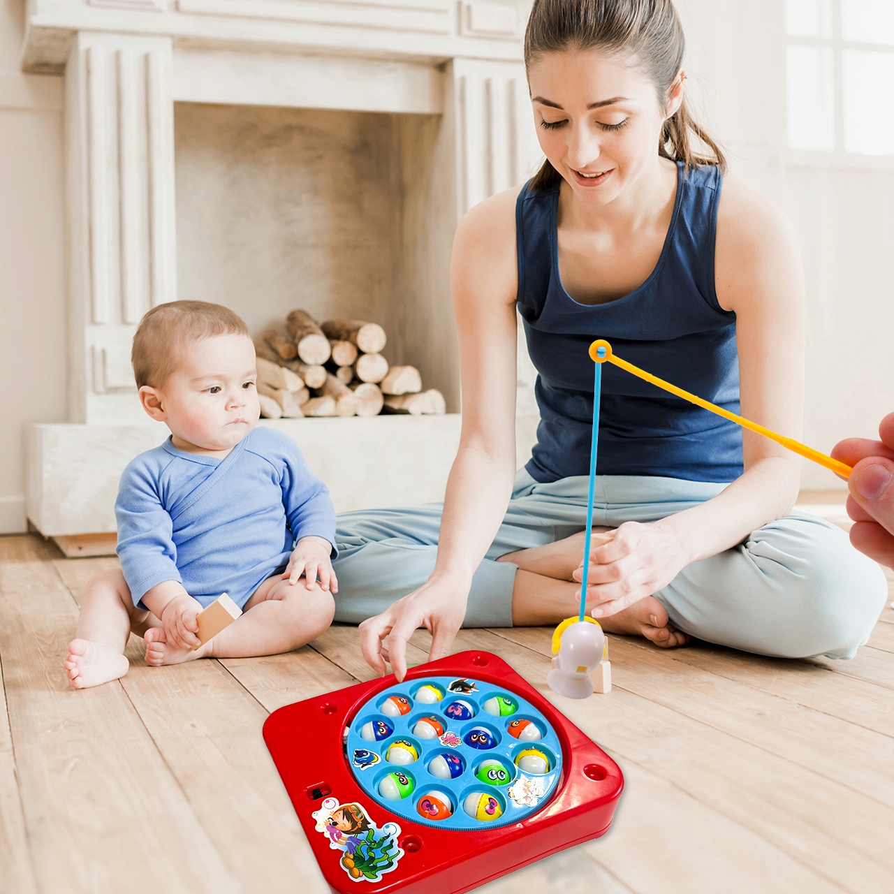 GRA ZRĘCZNOŚCIOWA ŁOWIENIE RYBEK FISHING GAME RYBKI WĘDKA DLA DZIECI 15SZT Marka MalPlay