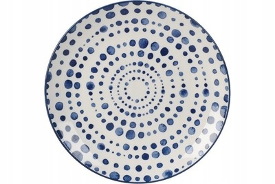 

Talerz płytki porcelanowy 20 cm niebieskie kropki