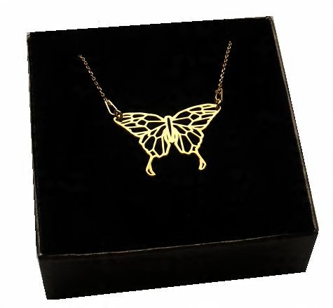 

Złoty naszyjnik Motyl Origami Celebrytka srebro