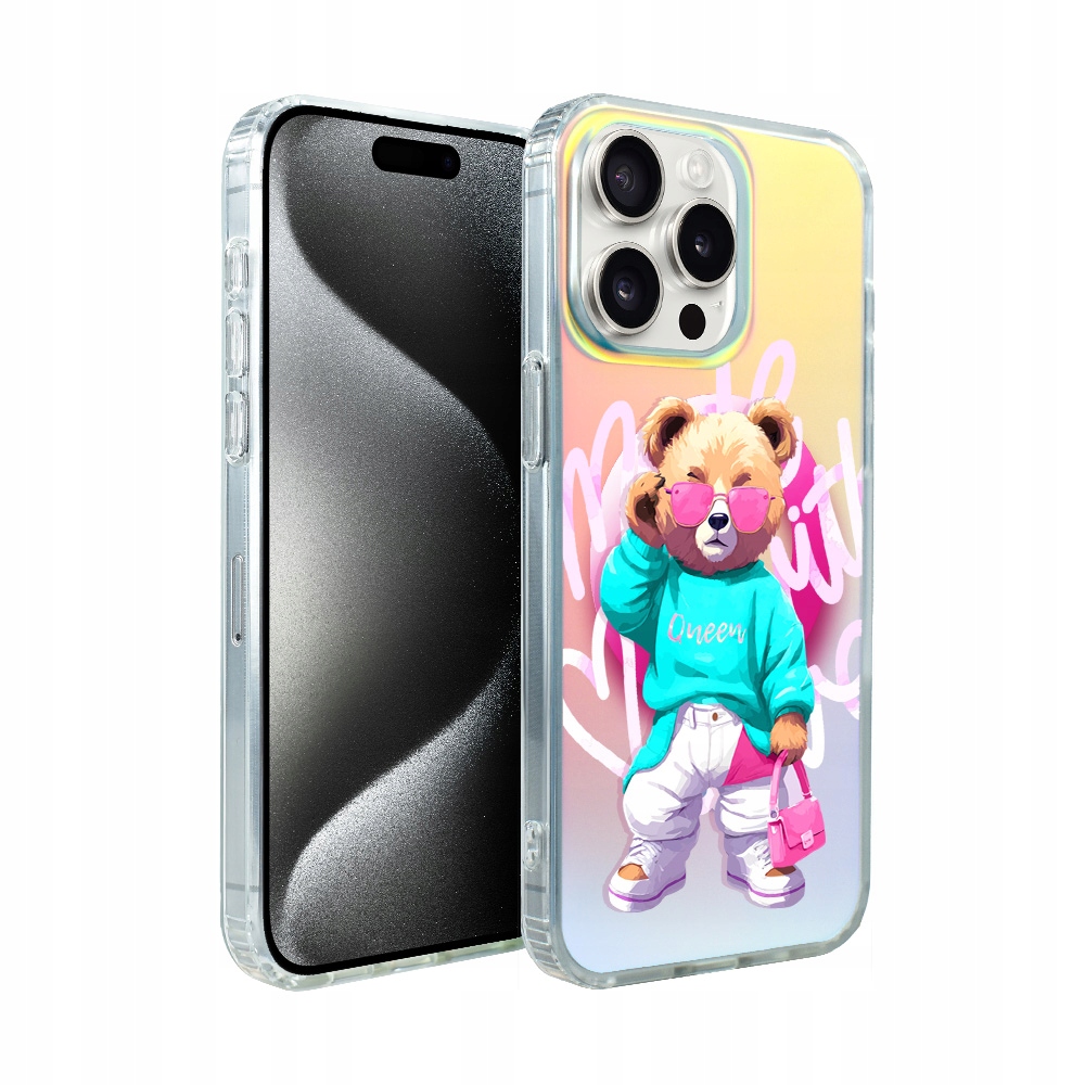 Pouzdro pro iPhone 15 Pro Ibizu s MagSafe, měnící barvu, stylový medvídek