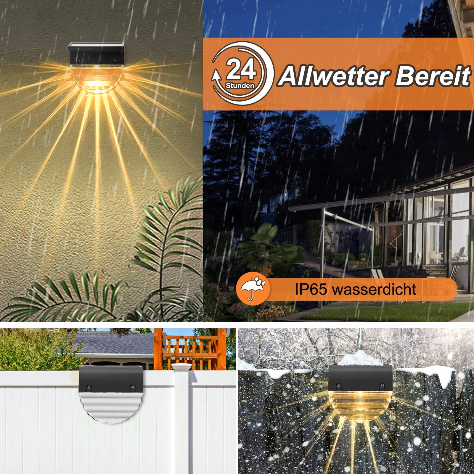 FUQIDUO Solarlampy Zewnętrzne IP65 LED 2 Tryby Ogród Taras 6 Sztuk — miniatura 3