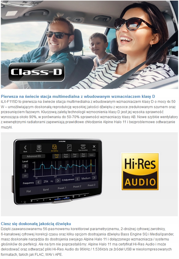 ALPINE ILX-F115D CARPLAY ANDROID-AUTO 11-CALI, HIT Komunikacja Bluetooth Wi-Fi