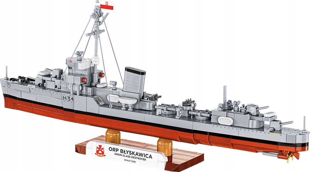 Klocki Cobi 4865 Okręt Orp Błyskawica Historical Collection Wwii 664 el.