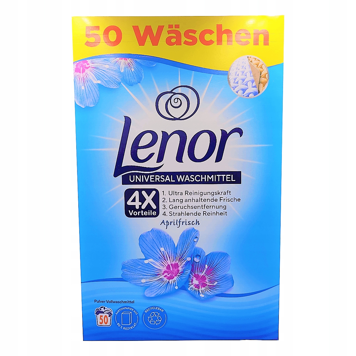 Levně Lenor 2in1 Aprilfrisch prášek na bílé 50 praní 3,25 kg