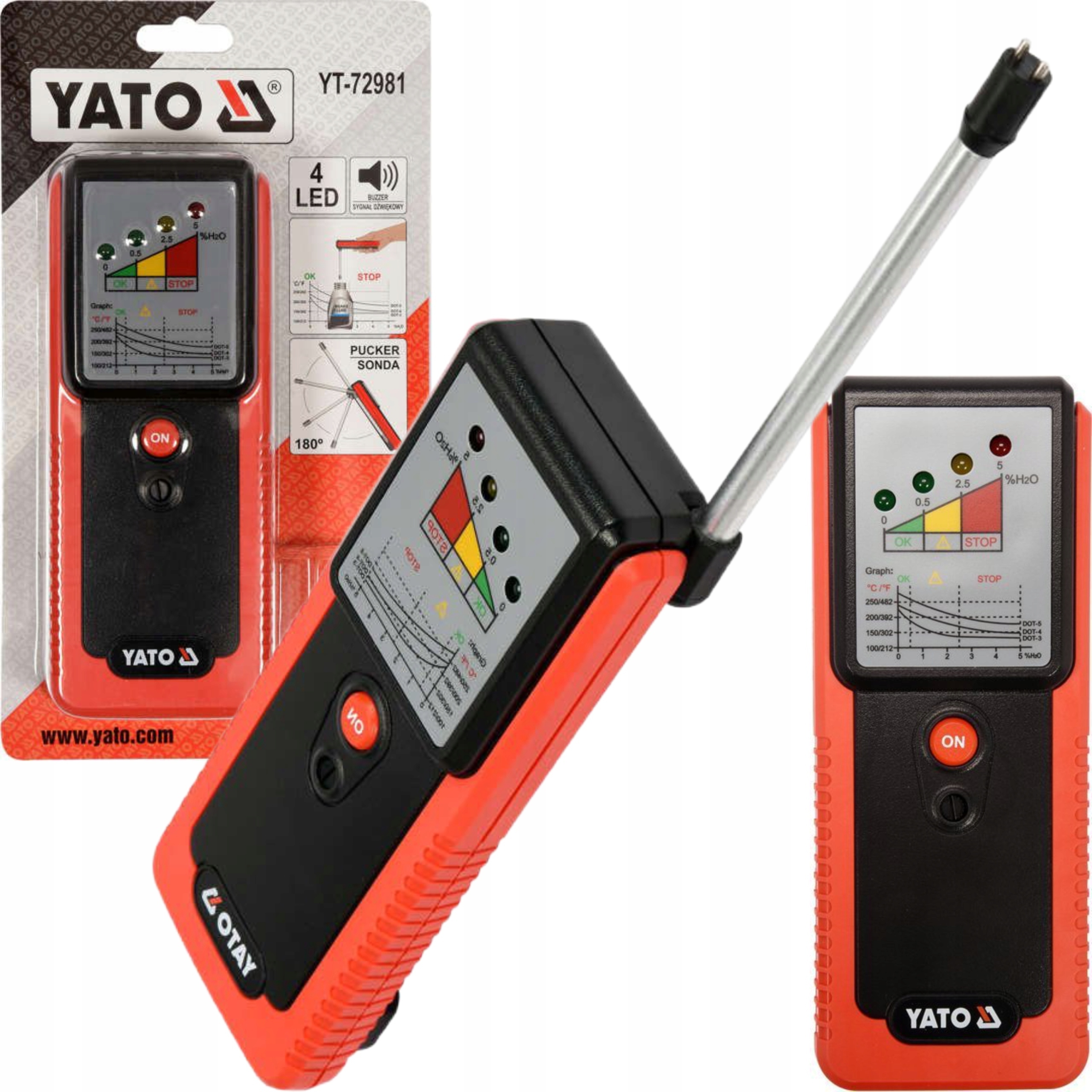 YATO TESTER MIERNIK PLYNU HAMULCOWEGO LED BUZZER