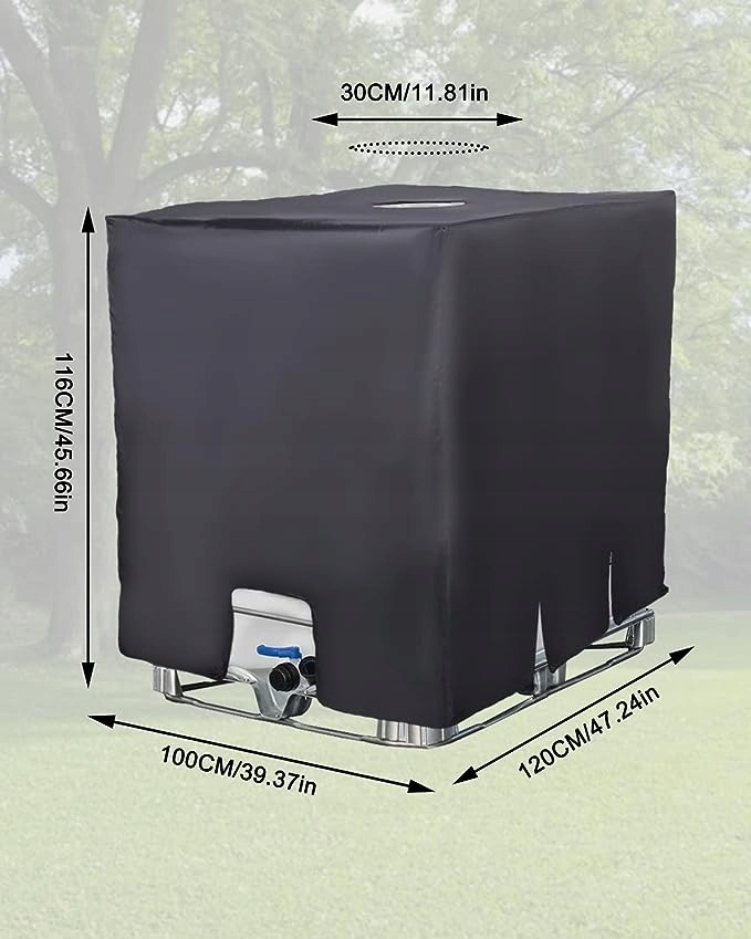 PLANDEKA OSŁONA NA MAUZER 1000L POKROWIEC ZBIORNIKA NA WODĘ 120x100 CZARNY EAN (GTIN) 5906333015450