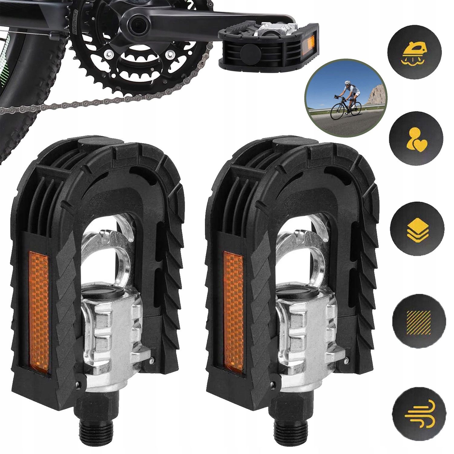 2X PEDAŁY ROWEROWE SKŁADANE - PEDAŁY ROWEROWE SKŁADANE DO ROWERU GÓRSKIEGO