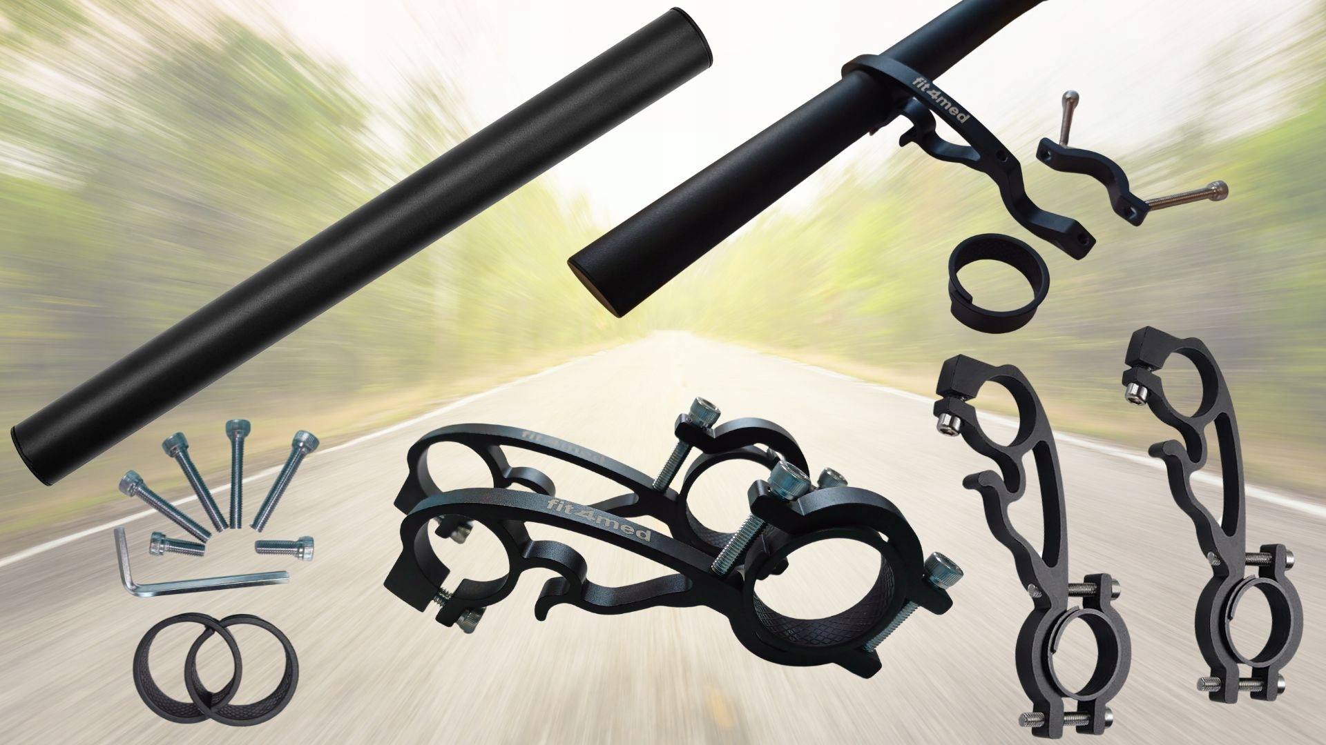 Przedłużka przedłużenie kierownicy uchwyt rowerowy 40cm DODATKOWEGO MIEJSCA Marka Fit4Med