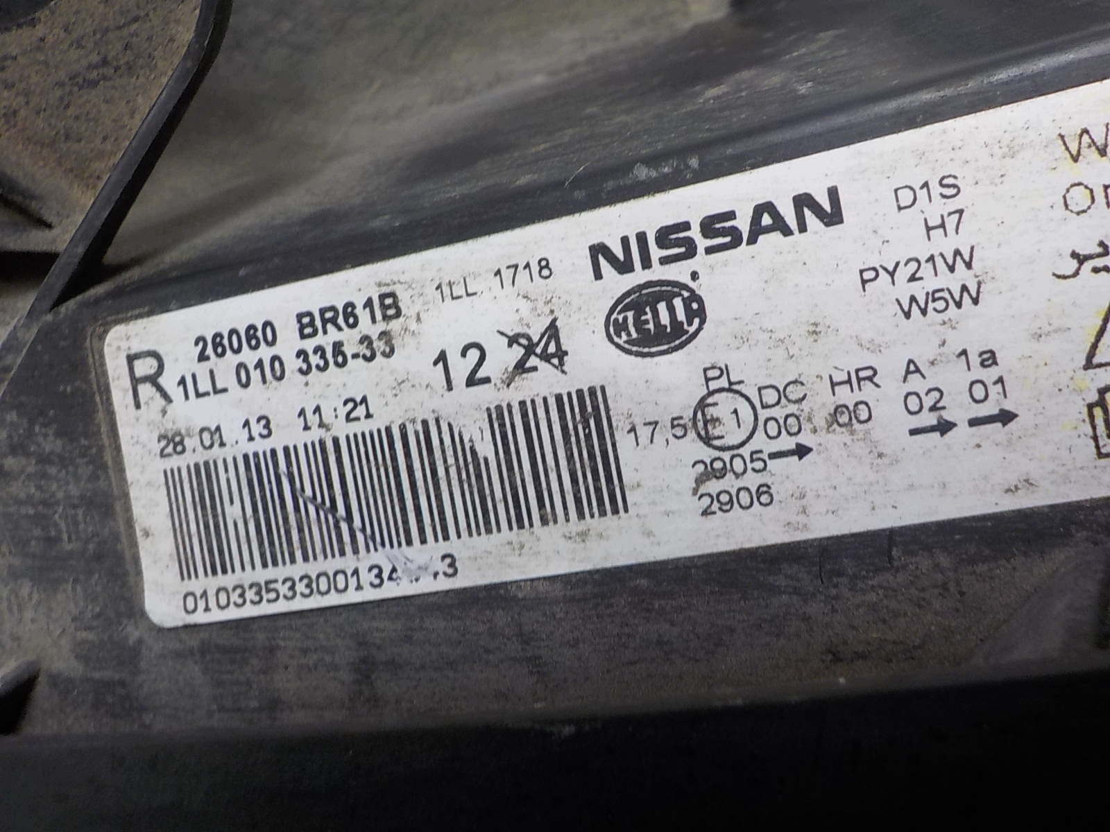 NISSAN QASHQAI J10 XENON LIFT light left front front 26060 BR61B