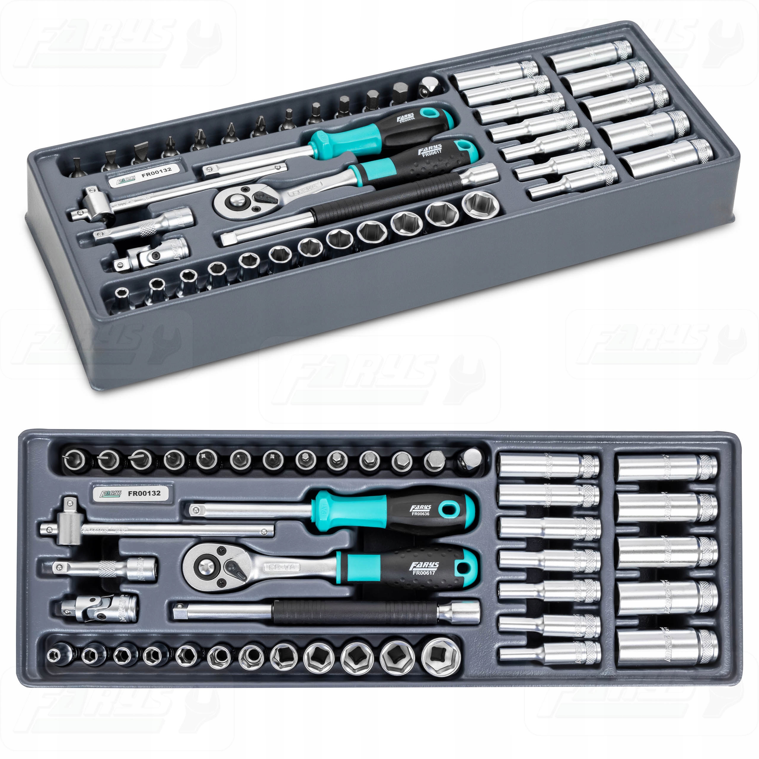 WKŁAD DO SZAFKI WYPOSAŻENIE PREMIUM ZESTAW KLUCZY NASADOWYCH 1/4” 43el.