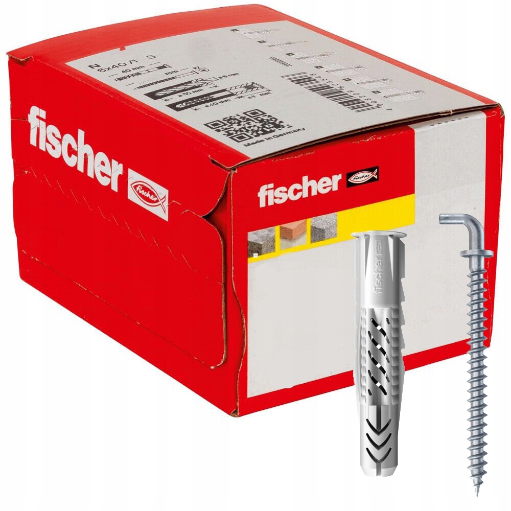 Fischer Univerzální hmoždinka Ux 6x35 Wh s přírubou a úhlovým hákem 25 Ks