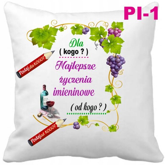 

Poduszka Imieniny życzenia dedykacja Imię
