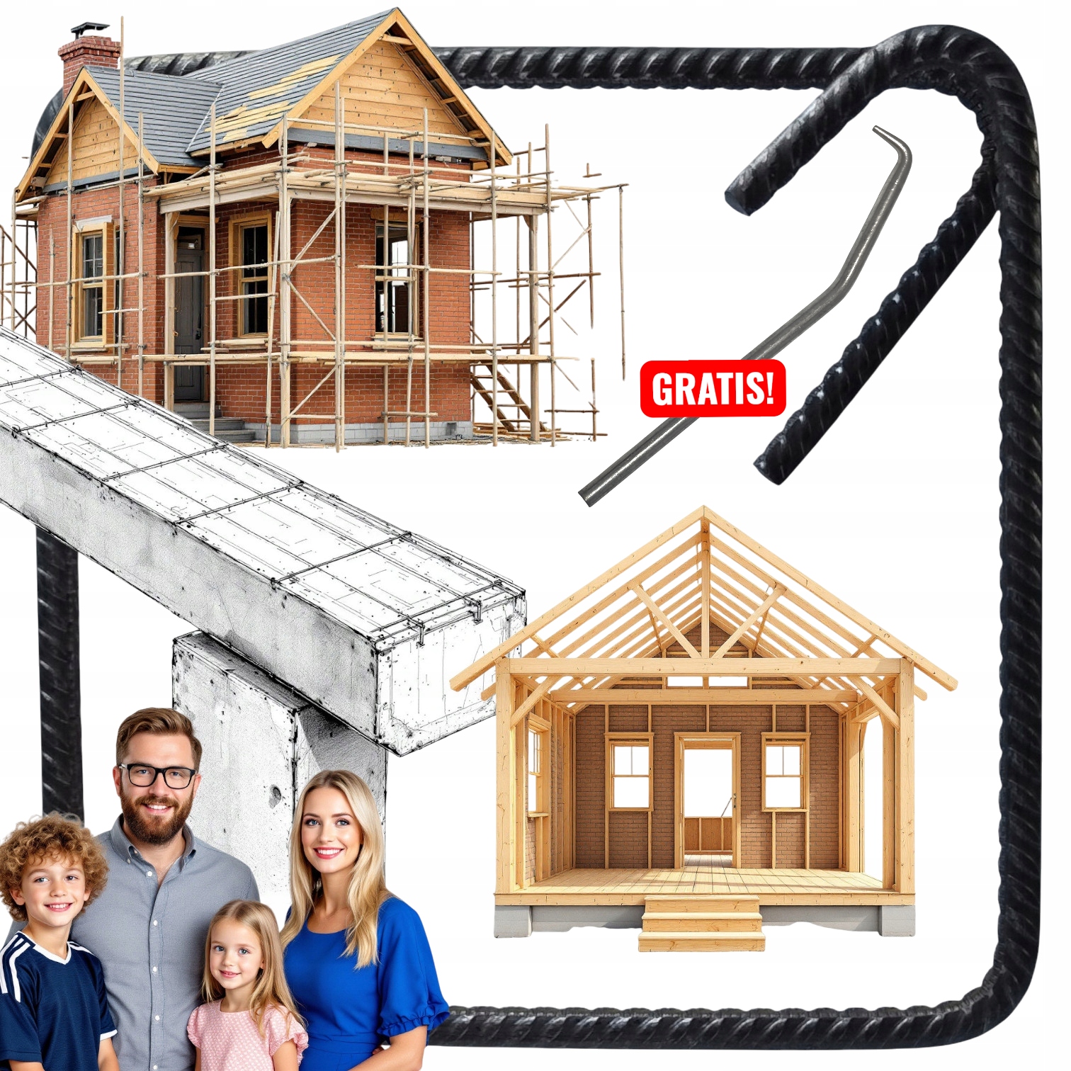 Strzemiona budowlane 21x21cm zestaw 100 sztuk dla Twojego domu klucz