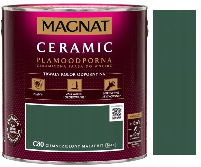 

Magnat Ceramic Ciemnozielony Malachit C80 2.5L