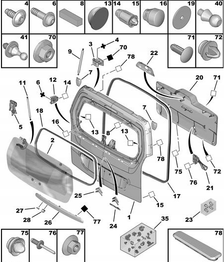 ORYGINALNY ODBÓJ POKRYWY BAGAŻNIKA BERLINGO PARTNER (B9) 873396 Numer katalogowy części 873396