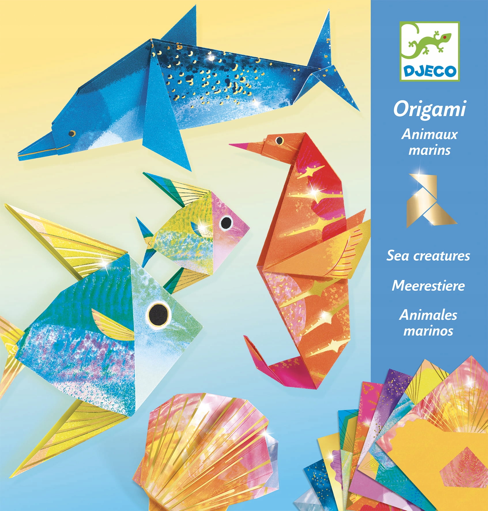 DJECO origami Morskie Zwierzęta - 24 arkusze