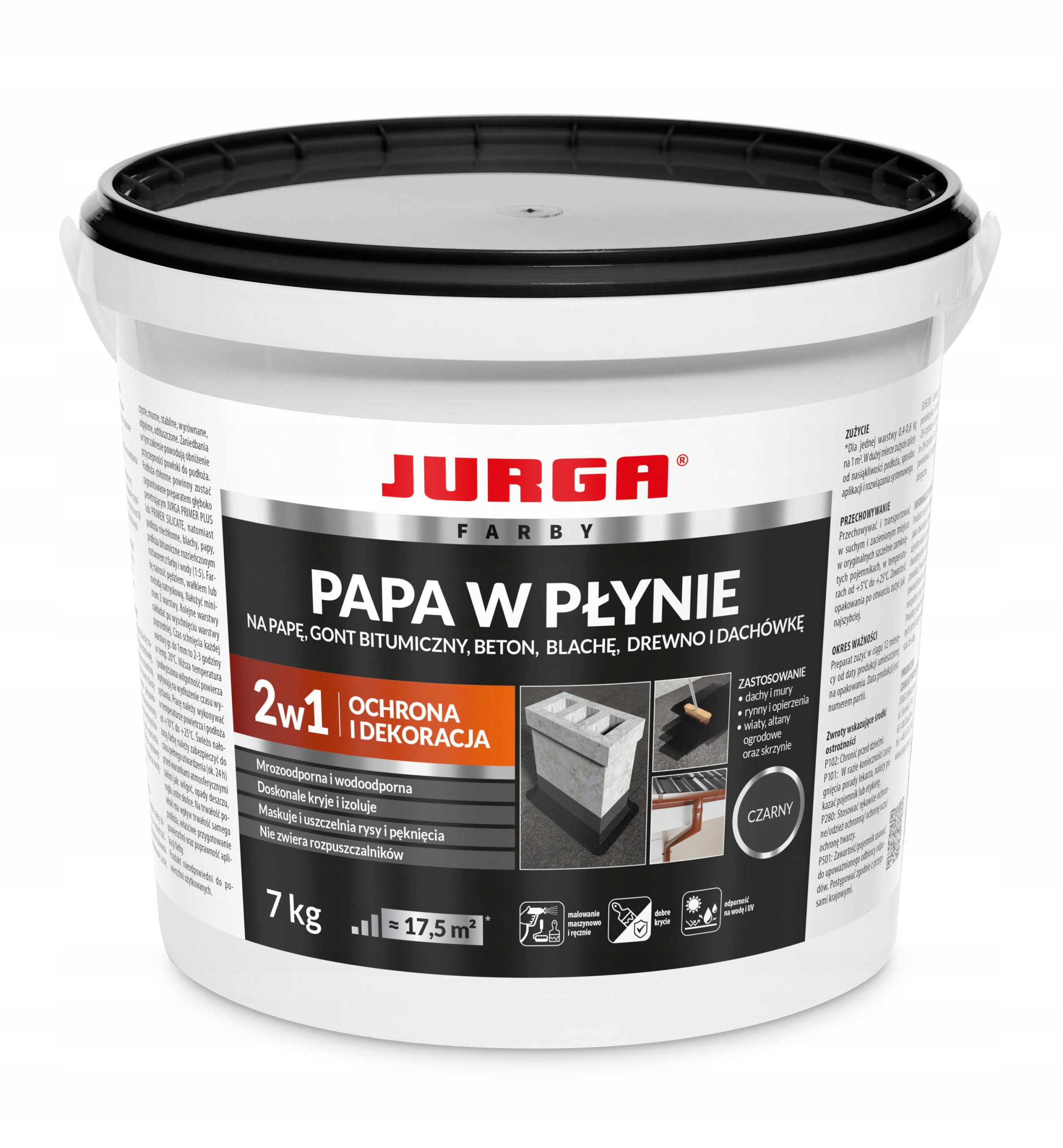 Jurga voděodolná Tekutá lepenka 7 kg Černá