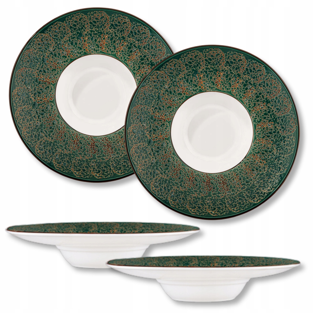 Hluboký porcelánový talíř kulatý zelený Wilmax 24 cm, 200 ml