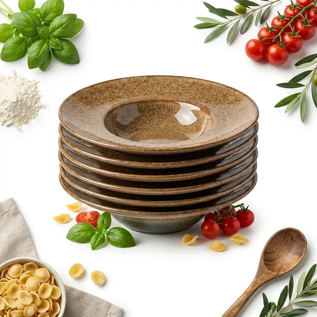 Hlboké Taniere Sada 6ks Do Polievky 0.5L Cestoviny Dezerty Štartéry Ø28 CM