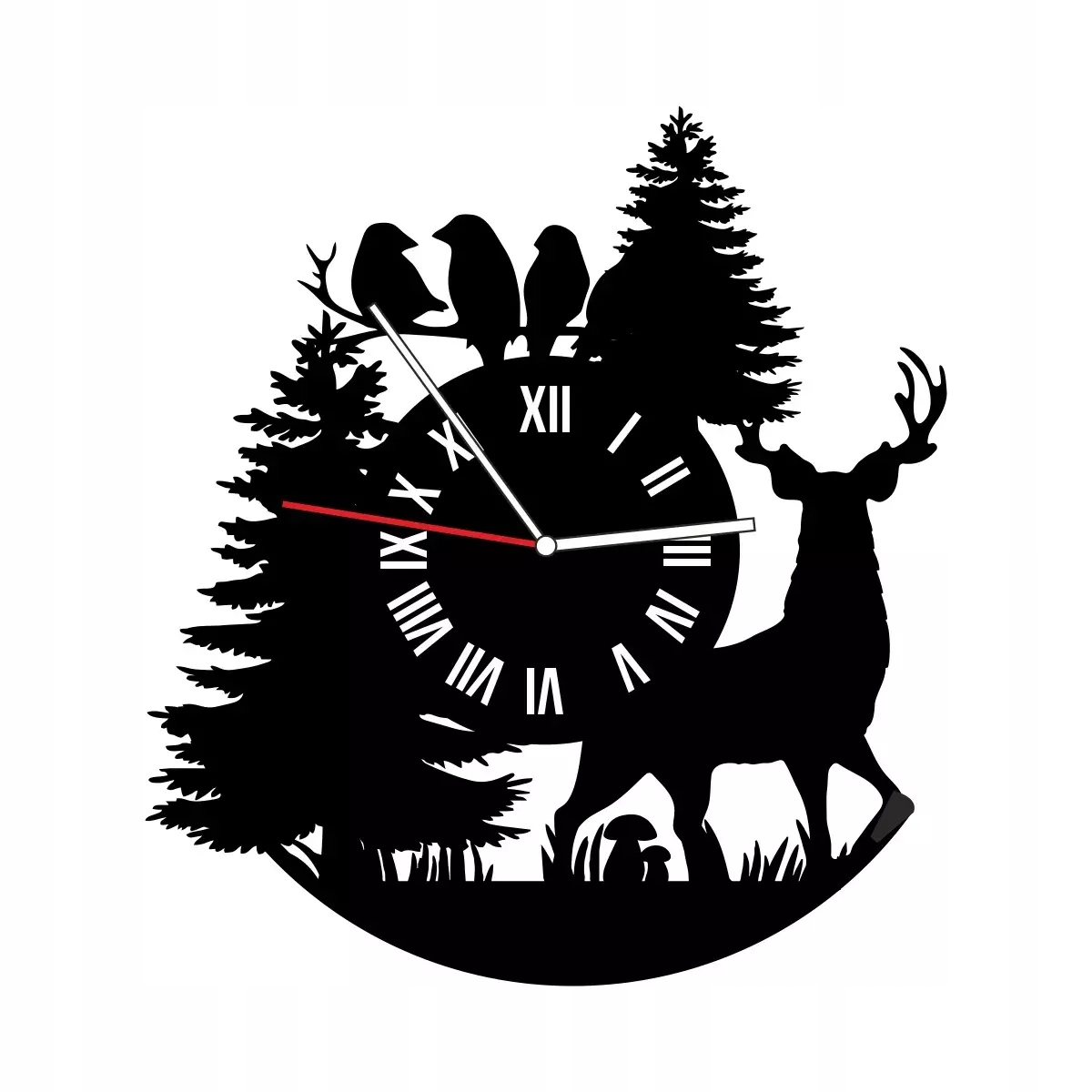 Kovové Hodiny 40 cm na stenu Čierny Les Jeleň