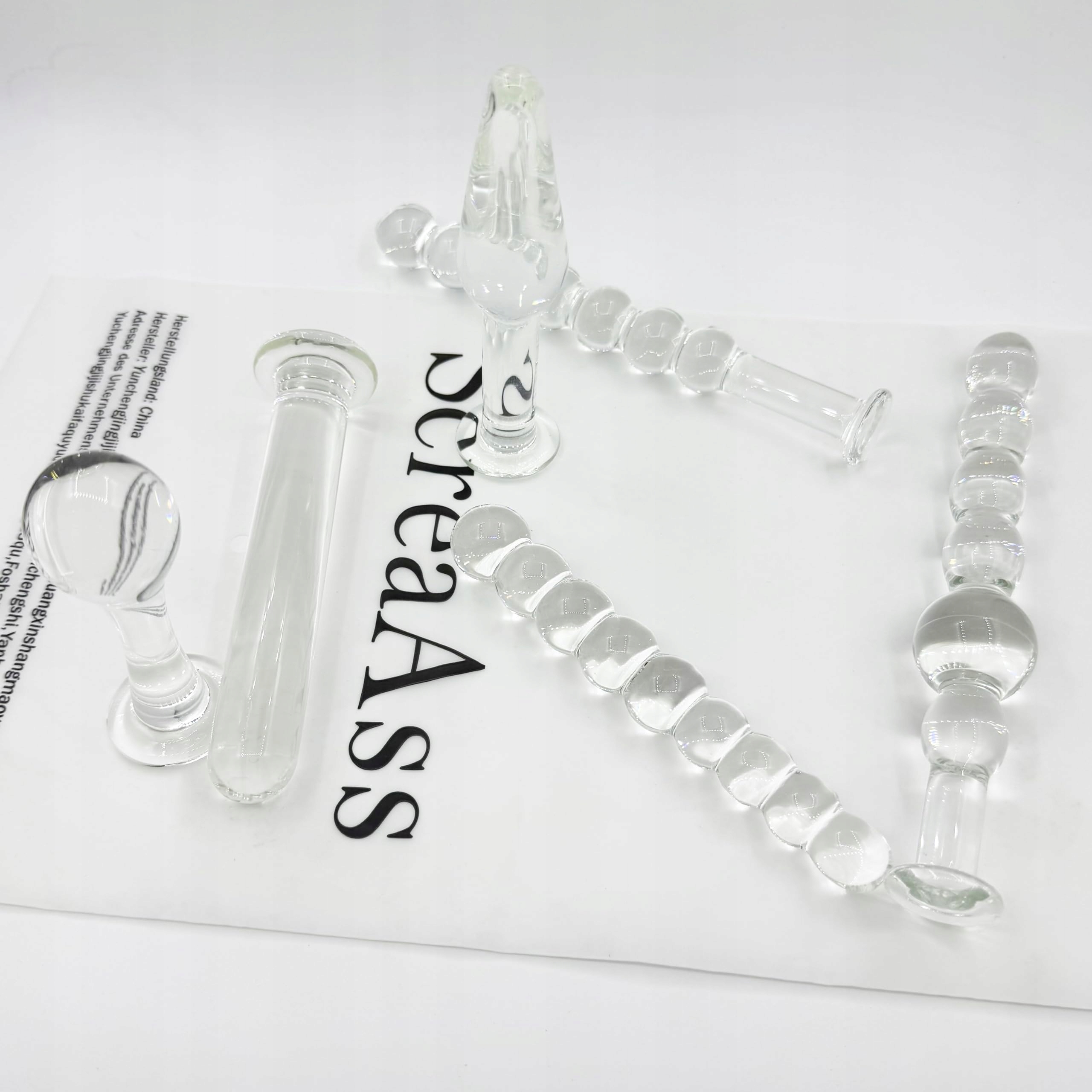 SCREAASS Zestaw 6 Sztuk Szklanych Dildo i Analplugów Dla Początkujących — miniatura 5