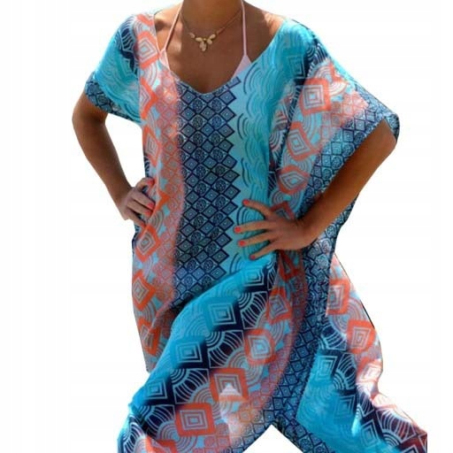 DŁUGA PLAŻOWA NARZUTKA SUKIENKA PAREO COVER UP