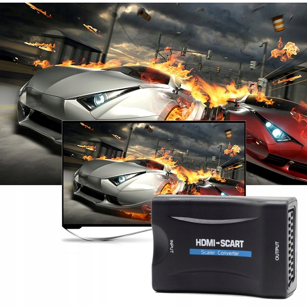 HDMI 1080P na SCART Adapter Konwerter Audio Wideo Cyfrowy Sygnał Analogowy Marka Novaza Tech