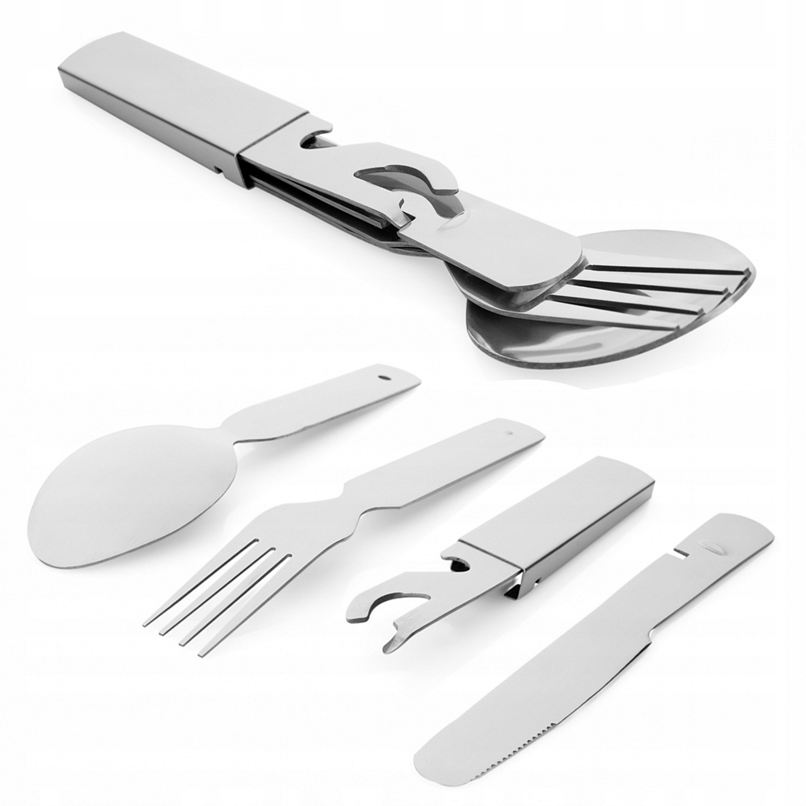 

Niezbędnik wojskowy Sztućce Turystyczne 4w1 Stal