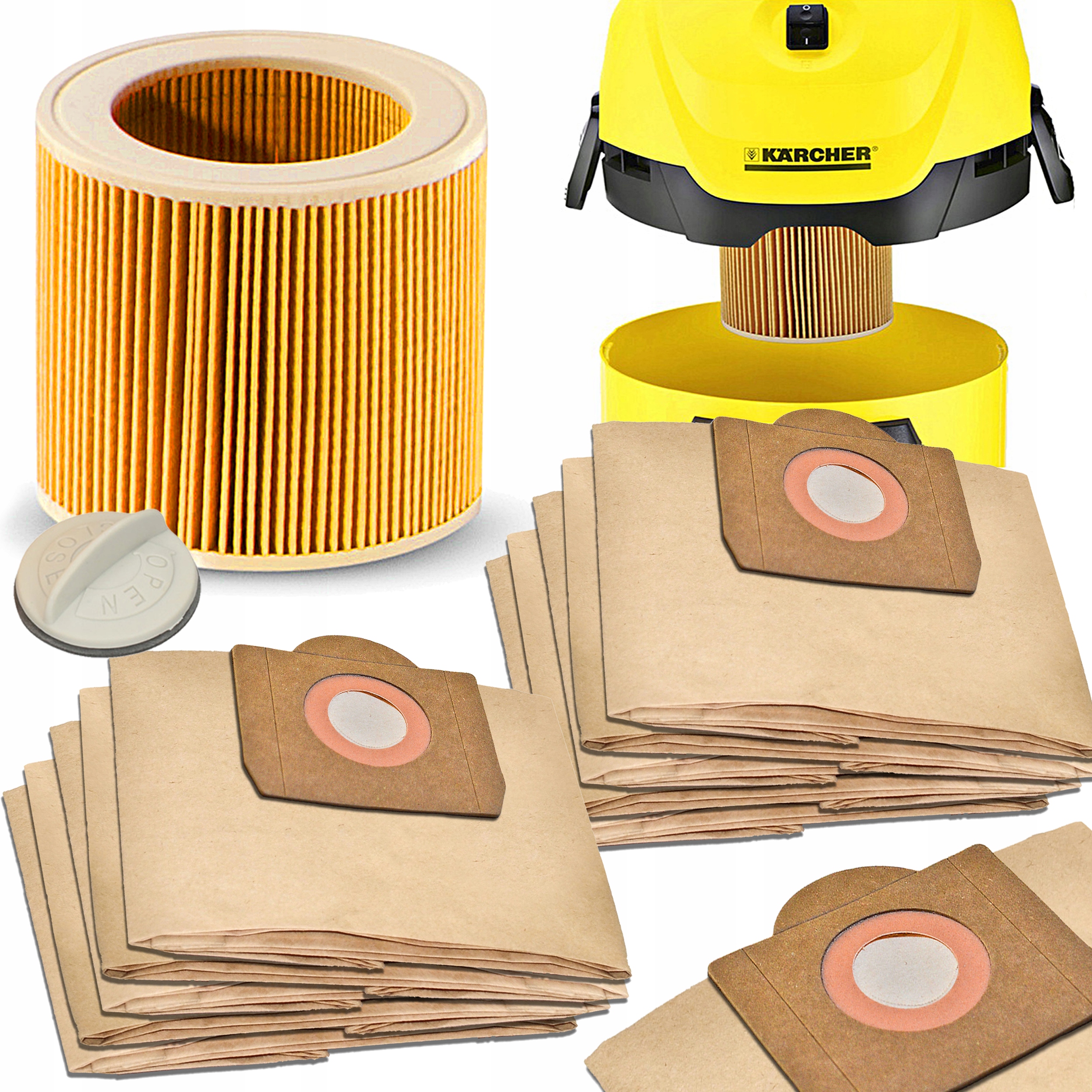 

10x Worki Filtr Do Odkurzacza Karcher WD3 200 MV3