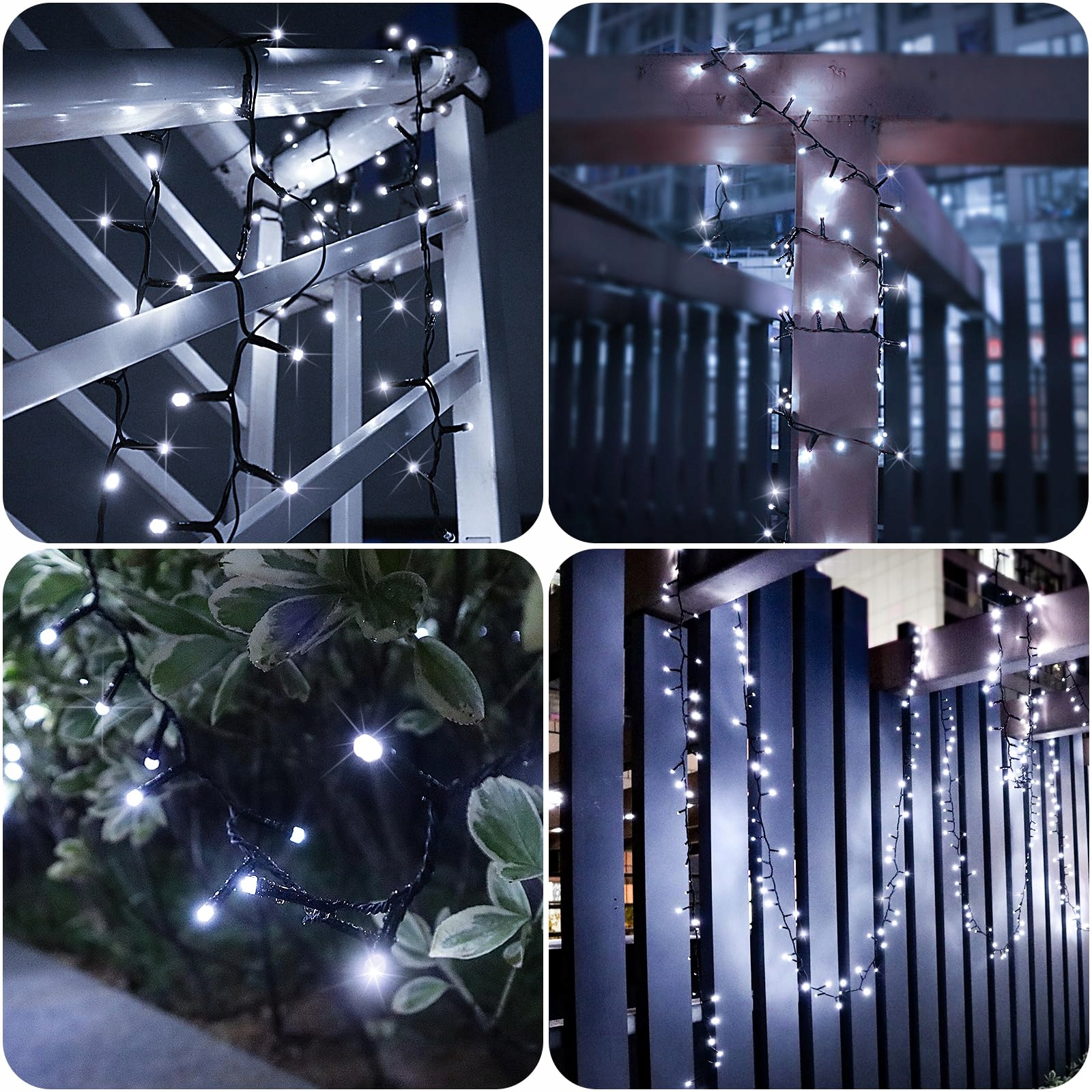 LYNNON Lampki Świąteczne Zewnętrzne Girlanda Świetlna 4 Sztuki 100 LED — miniatura 6