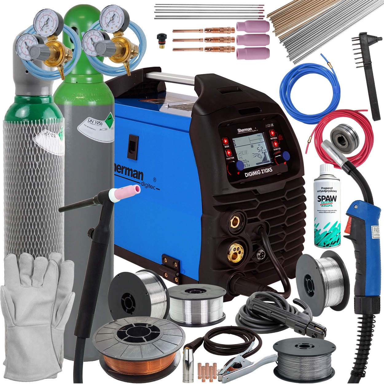 Сварочный аппарат 3в1 SHERMAN MIG TIG MIGOMAT алюминиевый