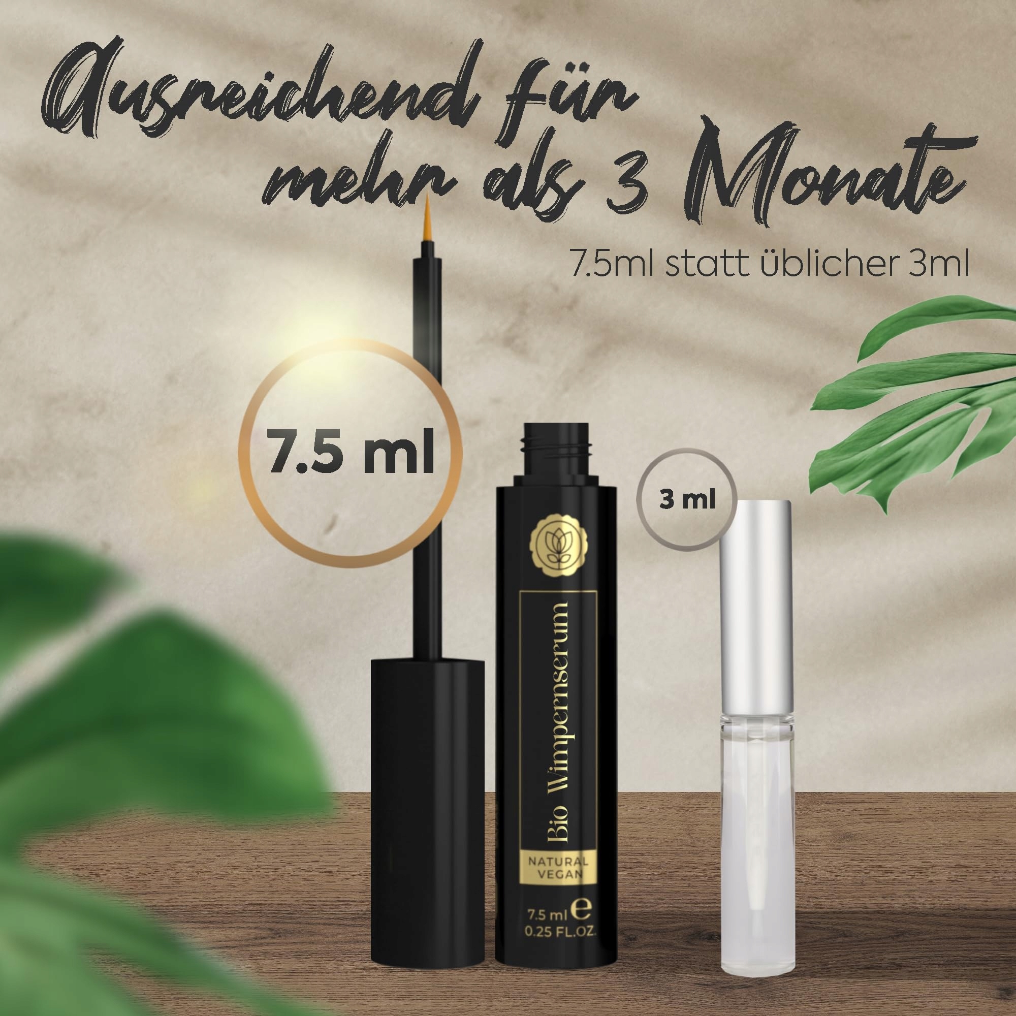 BIO Serum Do Rzęs Wzrost Bez Hormonów Peptydy Kofeina Biotyna 7,5ml — miniatura 9
