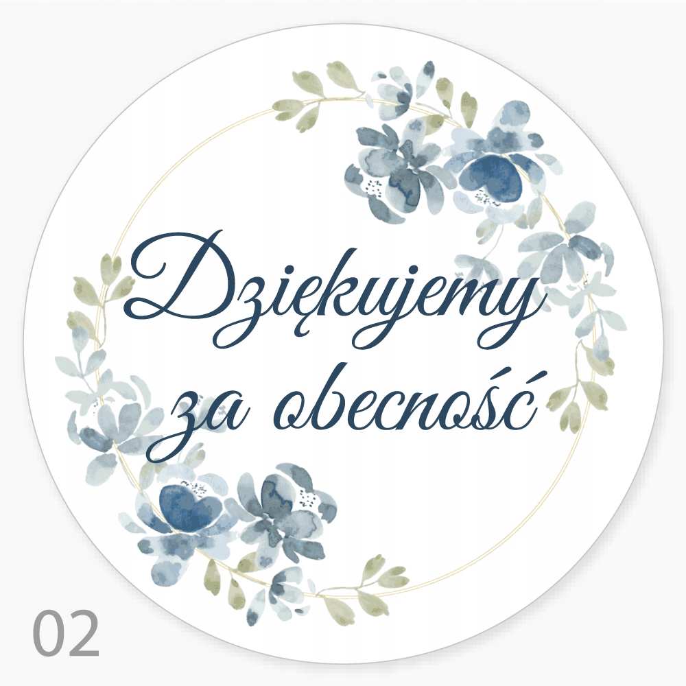 

Naklejki Dziękujemy Za Obecność Ślub Komunia 24szt