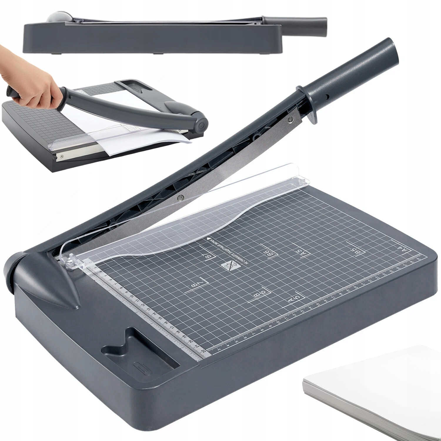 Gilotyna Ręczna Do Papieru Metalowa Precyzyjna Cięcie Do 12 Arkuszy A4