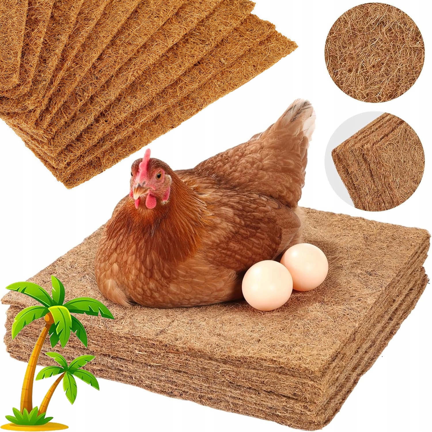 Levně Kokosová Podložka Pro Ochranu Rostlin Před Zimou Pro Slepice, Křečky, Štěňata
