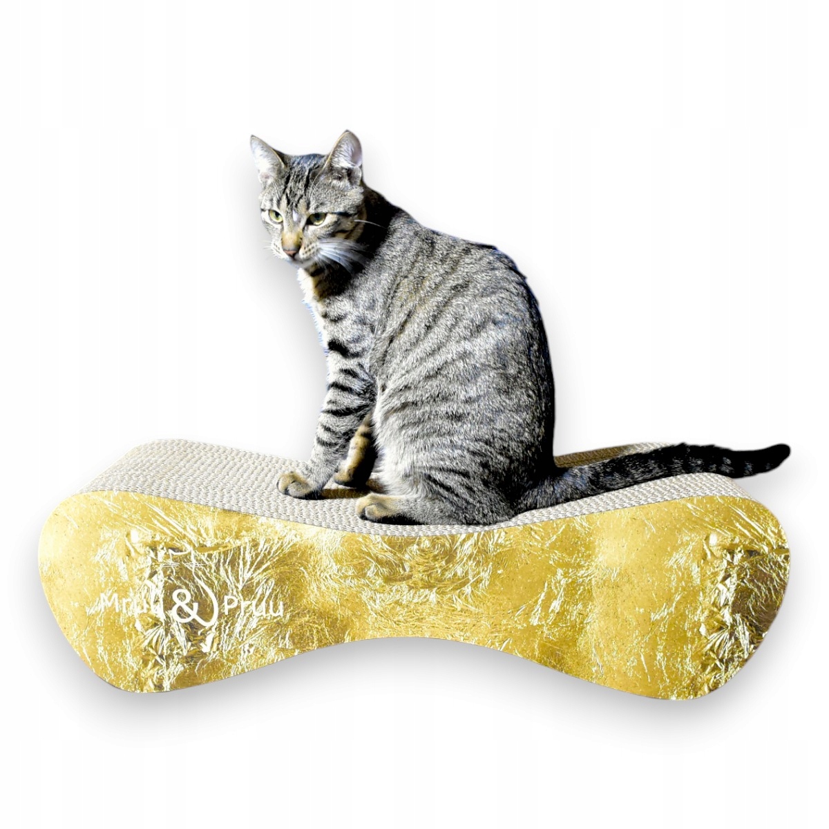 Levně Drapak Tekturový Velký Mruu&Pruu 70x23x24 cm Zlatý